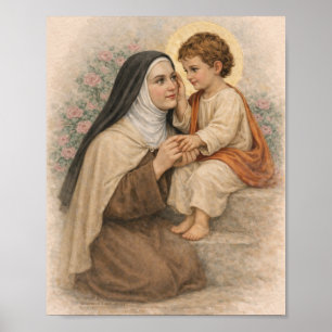 Heilige Thérèse mit dem Jesuskind katholisch Poster