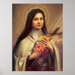 Heilige Therese von Lisieux Kleine Blume Jesu Rose Poster