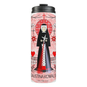Heilige Thermaltumbler: St. Faustina Kowalska Thermosbecher
