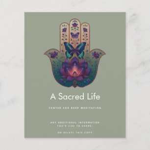 Heilige Transformation Hamsa-Hand-Design Flyer