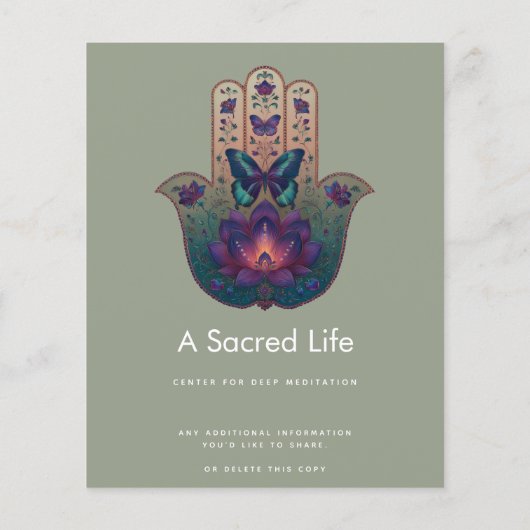 Heilige Transformation | Hamsa-Hand-Design Flyer (Hinten)