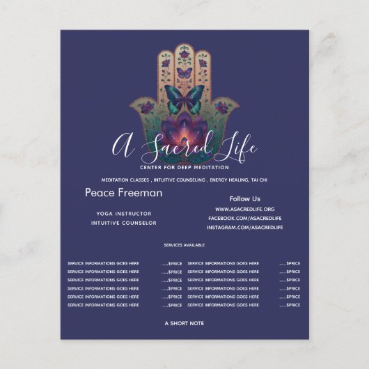 Heilige Transformation | Hamsa-Hand-Design Flyer (Vorne)