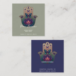 Heilige Transformation | Hamsa-Hand-Design Quadratische Visitenkarte