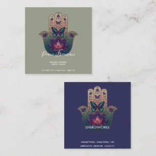 Heilige Transformation   Hamsa-Hand-Design Quadratische Visitenkarte