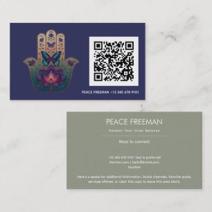 Heilige Transformation Hamsa-Hand-Design Visitenkarte
