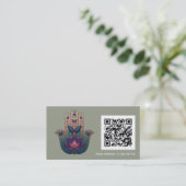 Heilige Transformation | Hamsa-Hand-Design Visitenkarte (Stehend Vorderseite)
