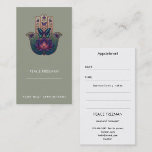 Heilige Transformation Hamsa-Hand-Design Visitenkarte