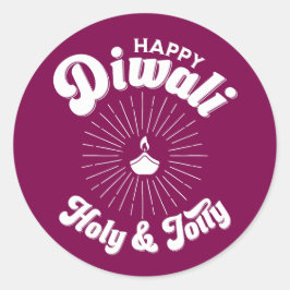 Heilige und fröhliche Diwali Runder Aufkleber