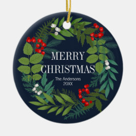 Heilige und grüne Weihnachtsfeiertage Keramik Ornament