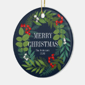 Heilige und grüne Weihnachtsfeiertage Keramik Ornament (Links)