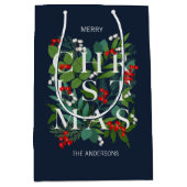 Heilige und grüne Weihnachtsfeiertage Mittlere Geschenktüte (Vorderseite)