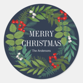 Heilige und grüne Weihnachtsfeiertage Runder Aufkleber