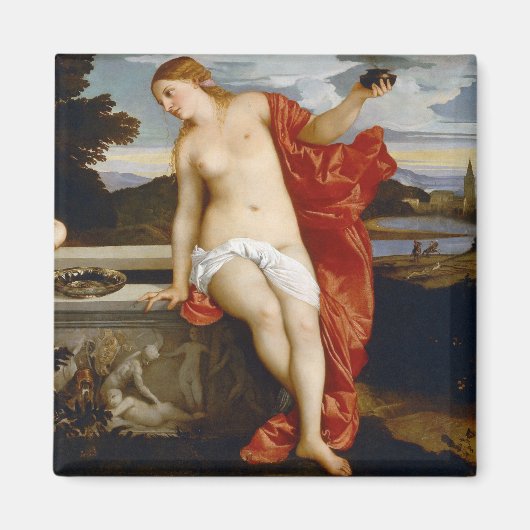 Heilige und profane Liebe, Tiziano Vecelli, 1515 Magnet (Vorne)