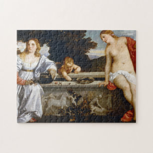Heilige und profane Liebe, Tiziano Vecelli, 1515 Puzzle