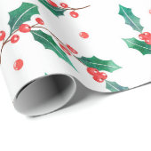 Heilige und rote Beeren Geschenkpapier (Rolleneckpunkt)