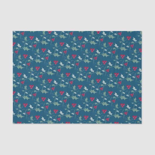 Heilige und rote Beeren, grau-grün Seidenpapier (Vorderseite)