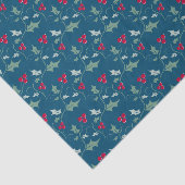 Heilige und rote Beeren, grau-grün Seidenpapier (Ausschnitt)