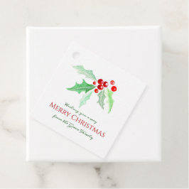 Heilige und rote Beeren lockere Aquarellen Weihnac Geschenkanhänger