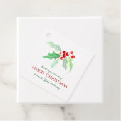 Heilige und rote Beeren lockere Aquarellen Weihnac Geschenkanhänger (Beispiel)