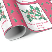 Heilige und rote Beeren, originelle Kunst, Ihr Gru Geschenkpapier (Rolleneckpunkt)