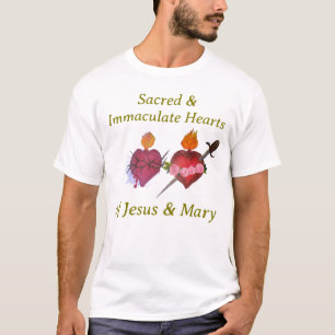 Heilige und unbefleckte Herzen T-Shirt
