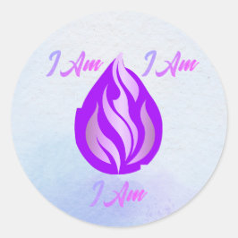 Heilige Violette Flamme - I Am Runder Aufkleber