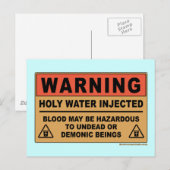 Heilige Wasserwarnung Postkarte (Vorne/Hinten)