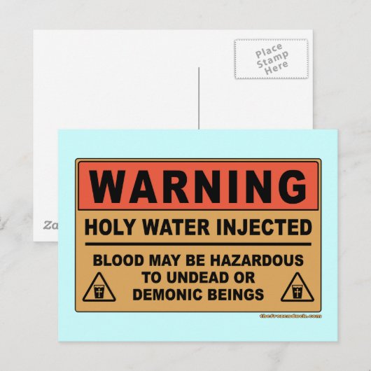Heilige Wasserwarnung Postkarte (Vorne/Hinten)