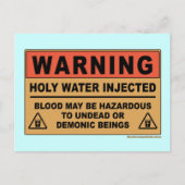 Heilige Wasserwarnung Postkarte (Vorderseite)