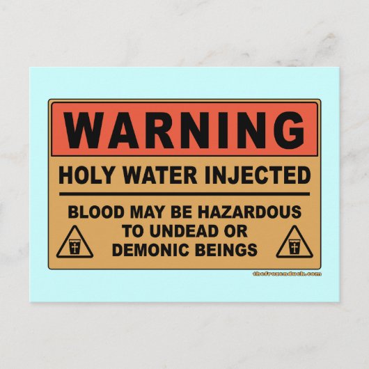 Heilige Wasserwarnung Postkarte (Vorderseite)