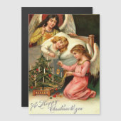 Heilige Weihnachten Engel der Kinder Vintag Magnetkarte (Vorne/Hinten)