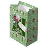 Heilige Weihnachten in Grün Mittlere Geschenktüte (Vorderseite Schrägansicht)