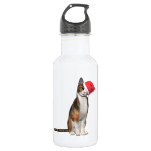 Heilige Weihnachten mit einer spielerischen Katze Edelstahlflasche