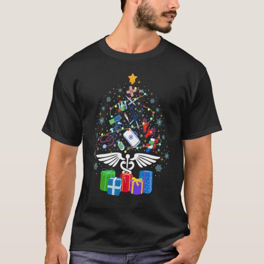 Heilige Weihnachtsbaum Krankenschwester Doktor Wei T-Shirt (Vorderseite)