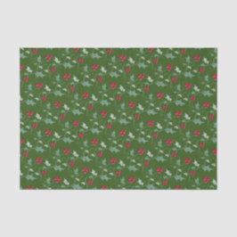 Heilige Weihnachtsbäume und rote Beeren grün rot Seidenpapier