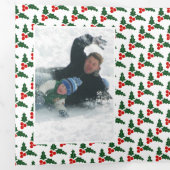 Heilige Weihnachtsbeere und Foto-Collage Dreifach Gefaltete Urlaubskarte (Innen Erste Seite)