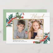 Heilige Weihnachtsberge Gold zwei Fotokarten (Vorne/Hinten)