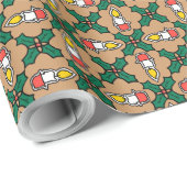 Heilige Weihnachtsbrille und Kerzen: Goldener Effe Geschenkpapier (Rolleneckpunkt)