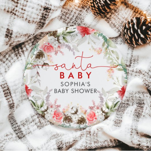 Heilige Weihnachtsdusche Blume Pappteller