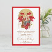Heilige Weihnachtsfamilie Poinsettia Feiertagskarte (Stehend Vorderseite)