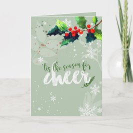 Heilige Weihnachtsfeier Holly Berry Card Feiertagskarte