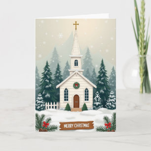 Heilige Weihnachtskirchenschnee Karte