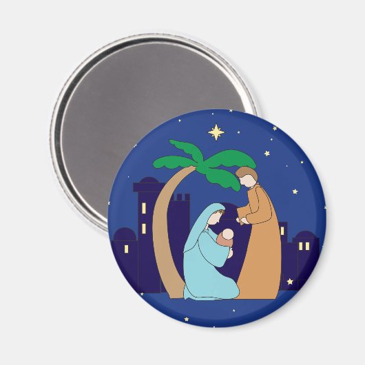 Heilige Weihnachtskrippe Christliche Religiöse Magnet (Vorderseite/Rückseite)