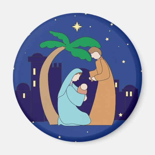 Heilige Weihnachtskrippe Christliche Religiöse Magnet (Vorne)