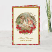 Heilige Weihnachtskrippe Feiertagskarte (Vorderseite)