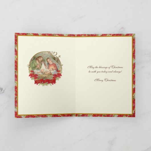 Heilige Weihnachtskrippe Feiertagskarte (Innenseite)