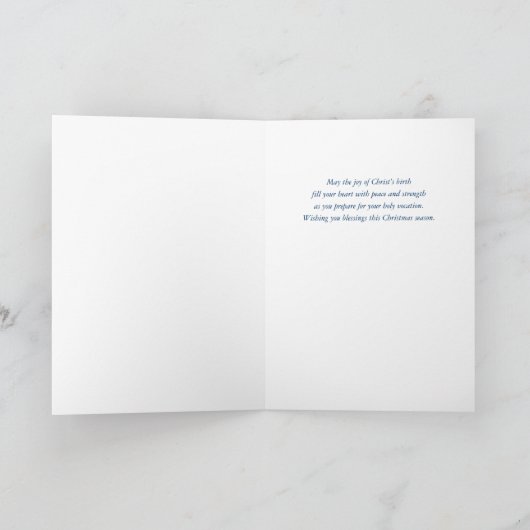 Heilige Weihnachtskrippe mit Kirche Karte (Innenseite)