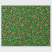 Heilige Weihnachtslieder und Beeren, rot und grün Geschenkpapier (Flach)