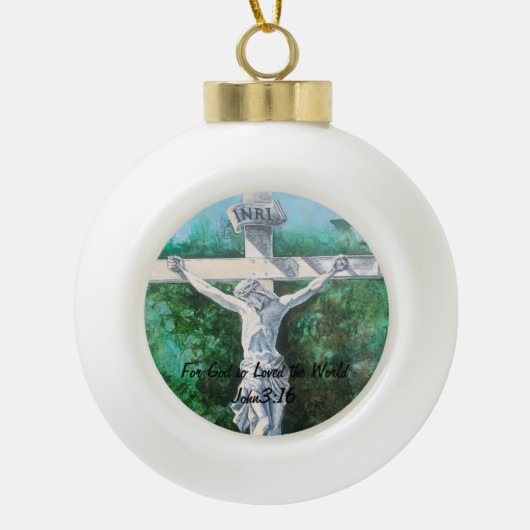 Heilige Weihnachtszeit Ostern Taufe Heilige Woche Keramik Kugel-Ornament (Vorderseite)