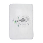 Heilige Weihnachtszeit Snowman Malerei Hund Kunst Badematte (Vorderseite Vertikal)
